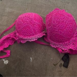Vibrant Pink Lace Bra